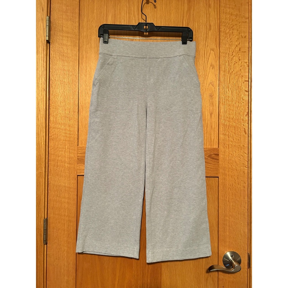 Duluth Trading Co Gray Wide Leg Capris Crop Pants Cotton Spandex XS Regular